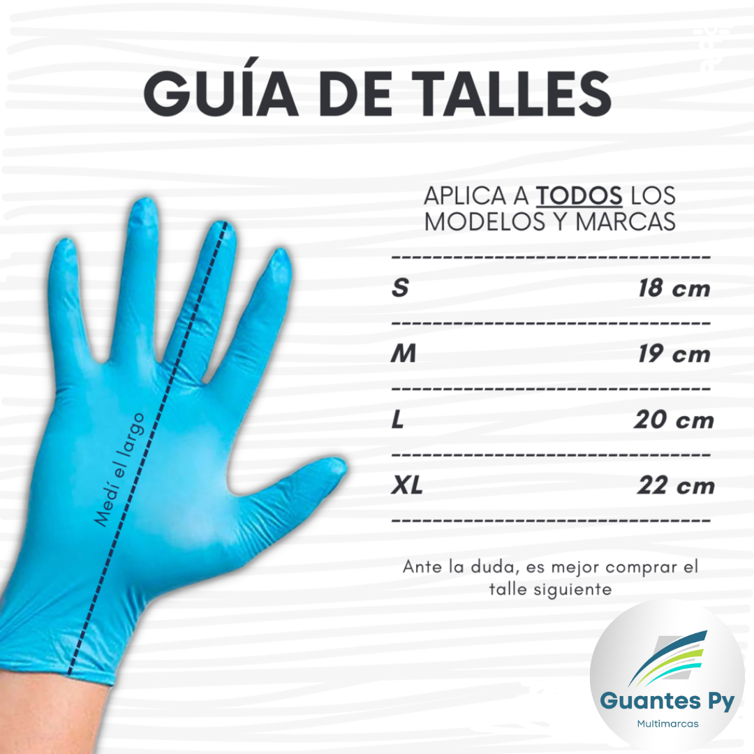 Guantes de Nitrilo Azul x 100 unidades